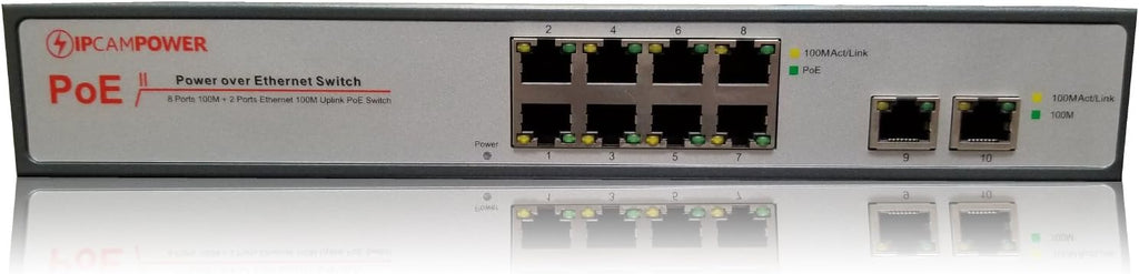 16 Port POE Network Switch with 2 Gigabit Uplink Ports V7022