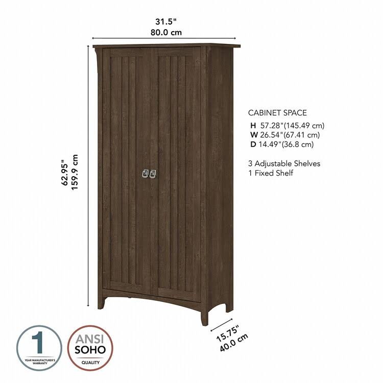 Brown Bathroom Storage Cabinet with Doors L906