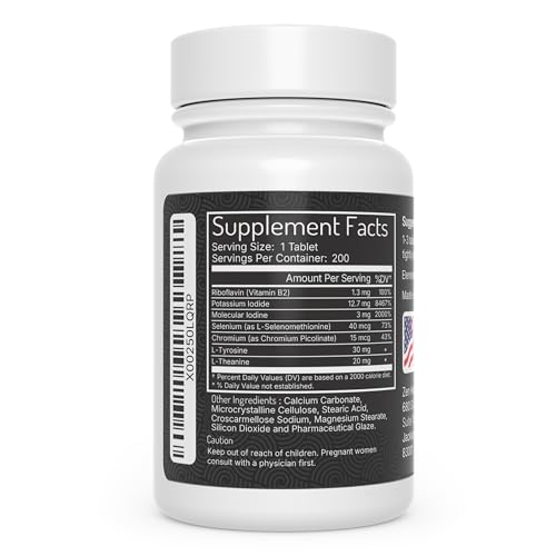 Iodine Supplement 12.5 mg with Selenium 200 Tablets T2349