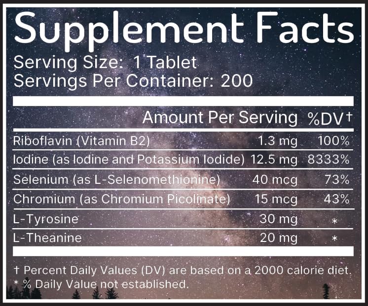 Iodine Supplement 12.5 mg with Selenium 200 Tablets T2349