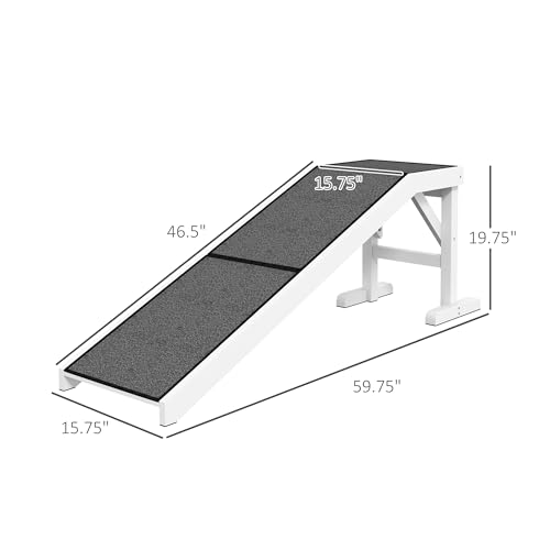 Natural 74" x 16" x 25" Dog Ramp with Non-Slip Carpet H363897