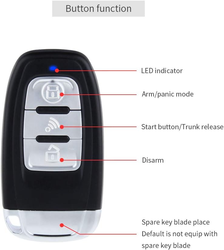 Rolling Code Car Alarm System with Keyless Entry Push Start Q584109