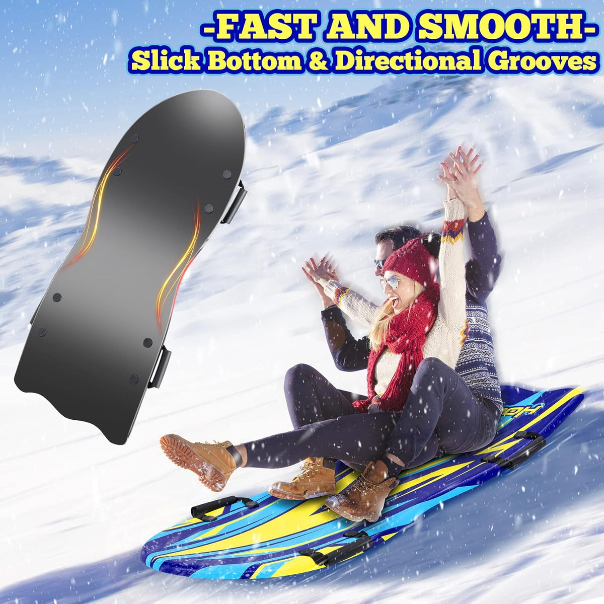 2 Pack Large Foam Snow Sled with Handles Z9967