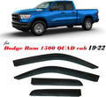 Dark Tinted Side Window Visor Deflectors Rain Guards for Dodge RAM 1500 Quad cab 2019 2020 2021 Pack of 2 V587736