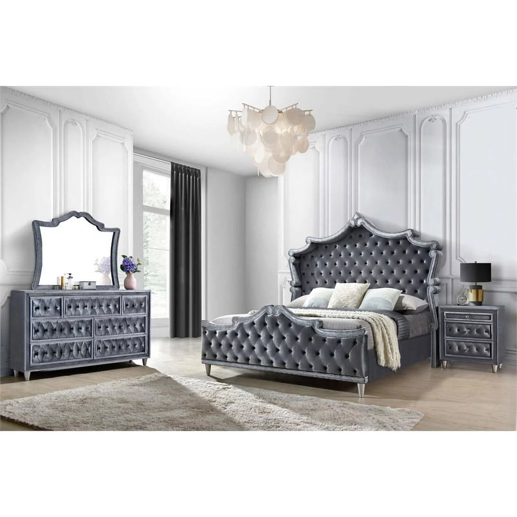 Velvet Upholstered California King Bedroom Set Y437675