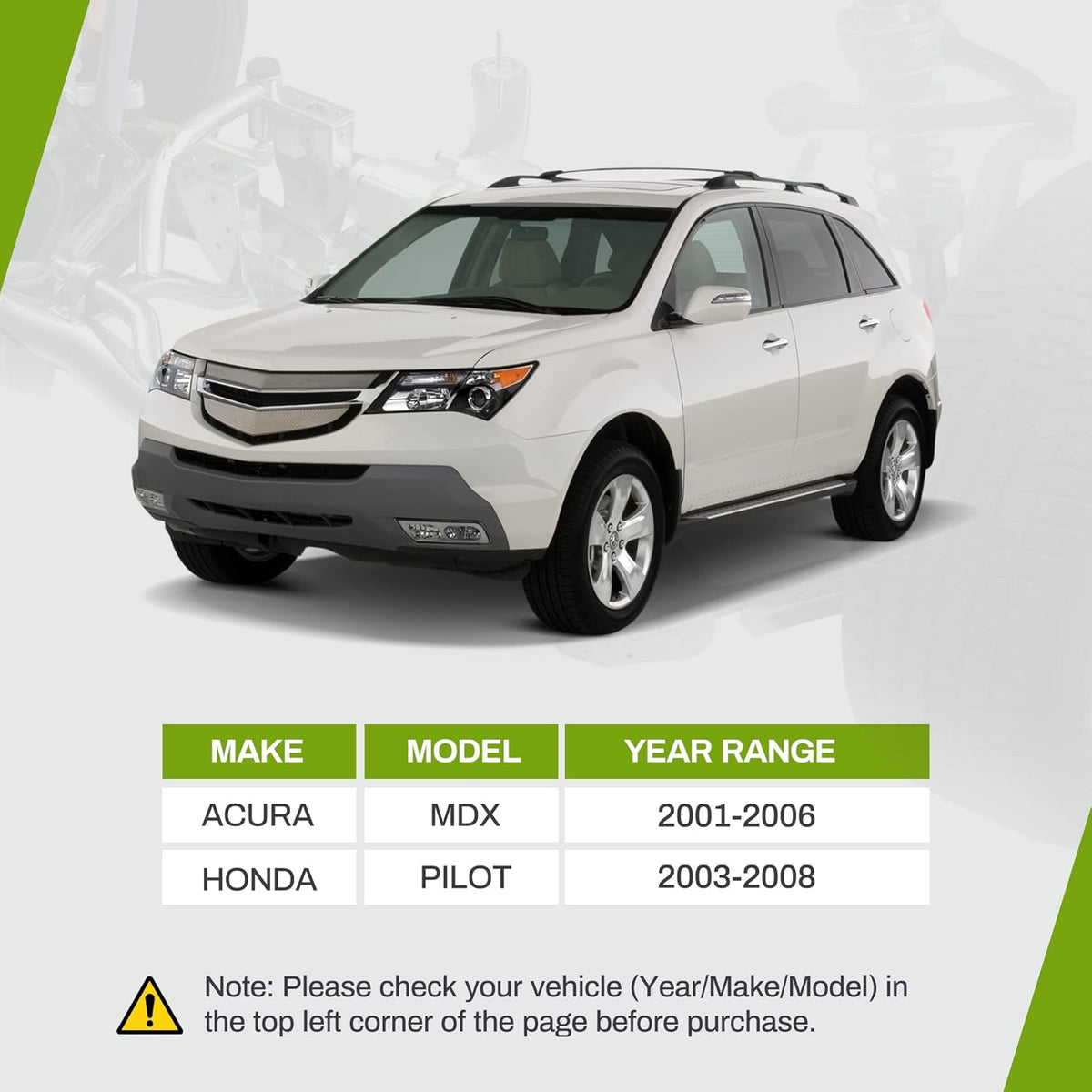 Front Lower Control Arms for Honda Pilot and Acura MDX U936391