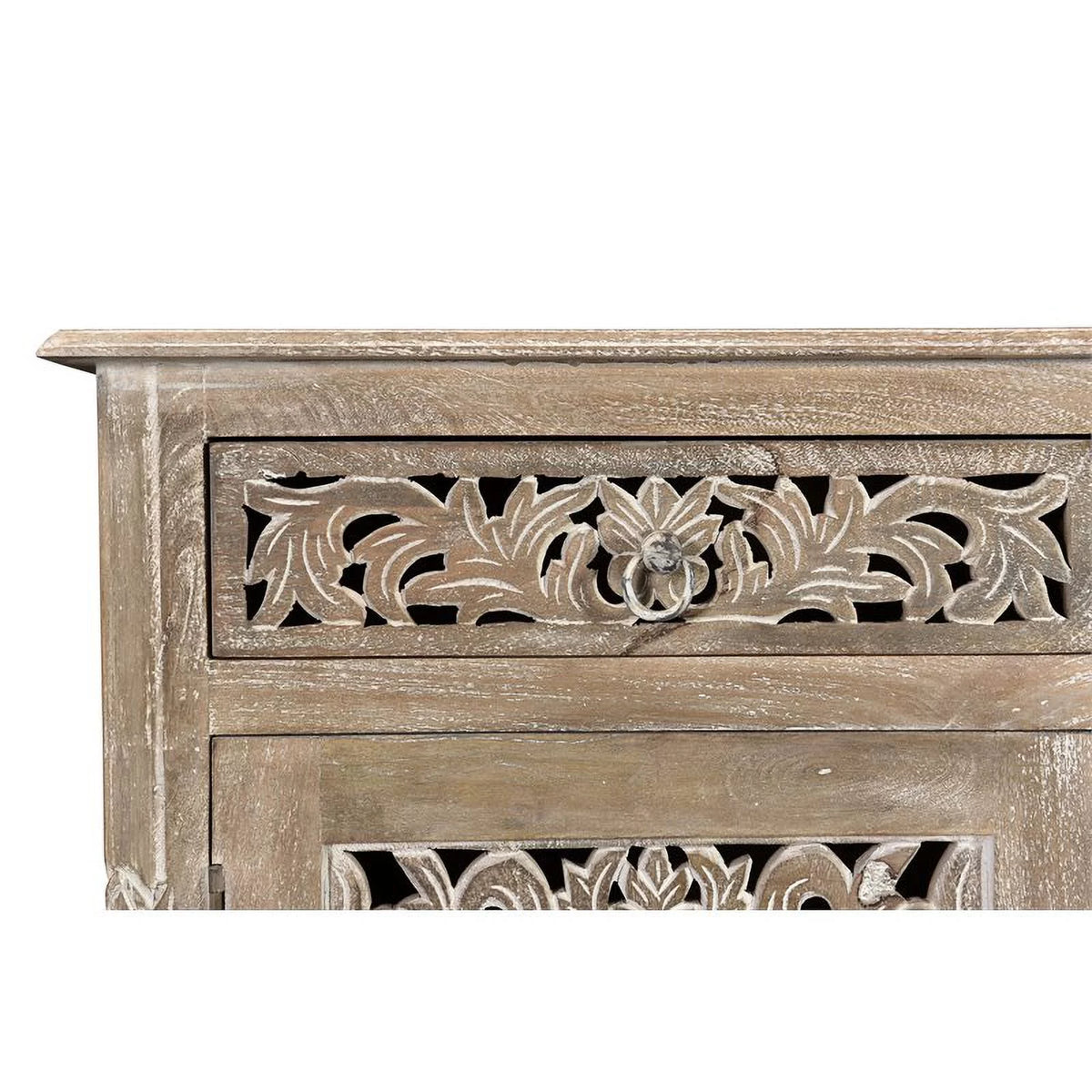 Gray 6 Drawer 2 Door Solid Wood Sideboard L328