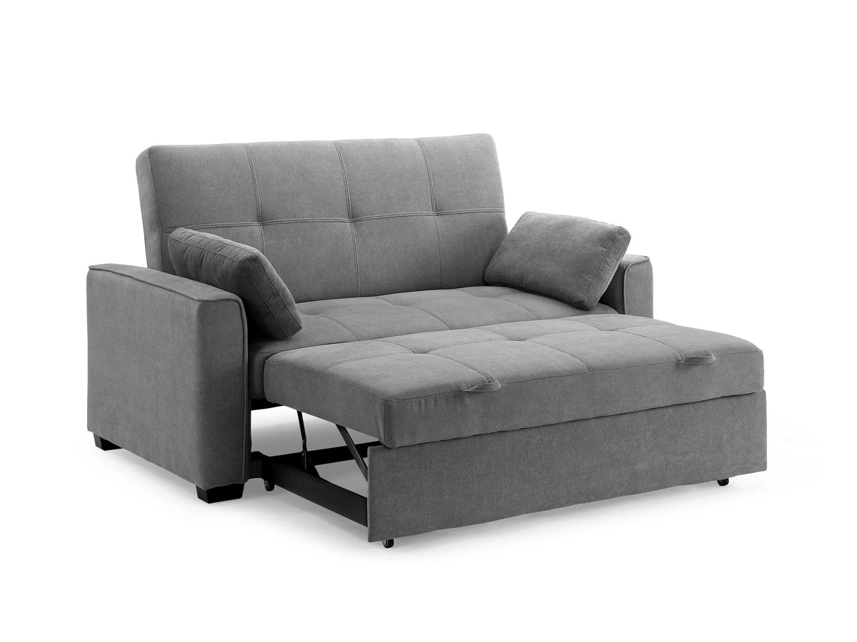 Light Gray Chenille Sleeper Sofa with Accent Pillows B467