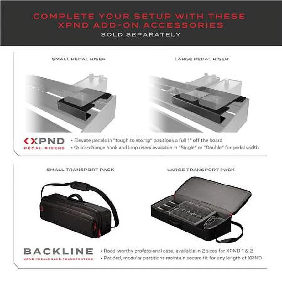 Black Telescopically Expanding 2-Rail Pedalboard System M321149