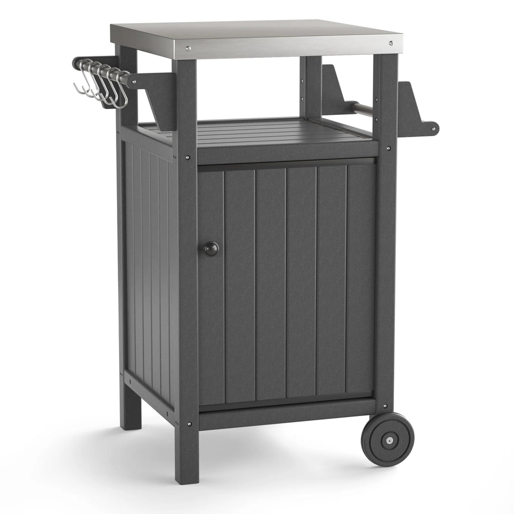 Barbecue Grill Side Table Trolley with 304 Stainless Steel Top R4997