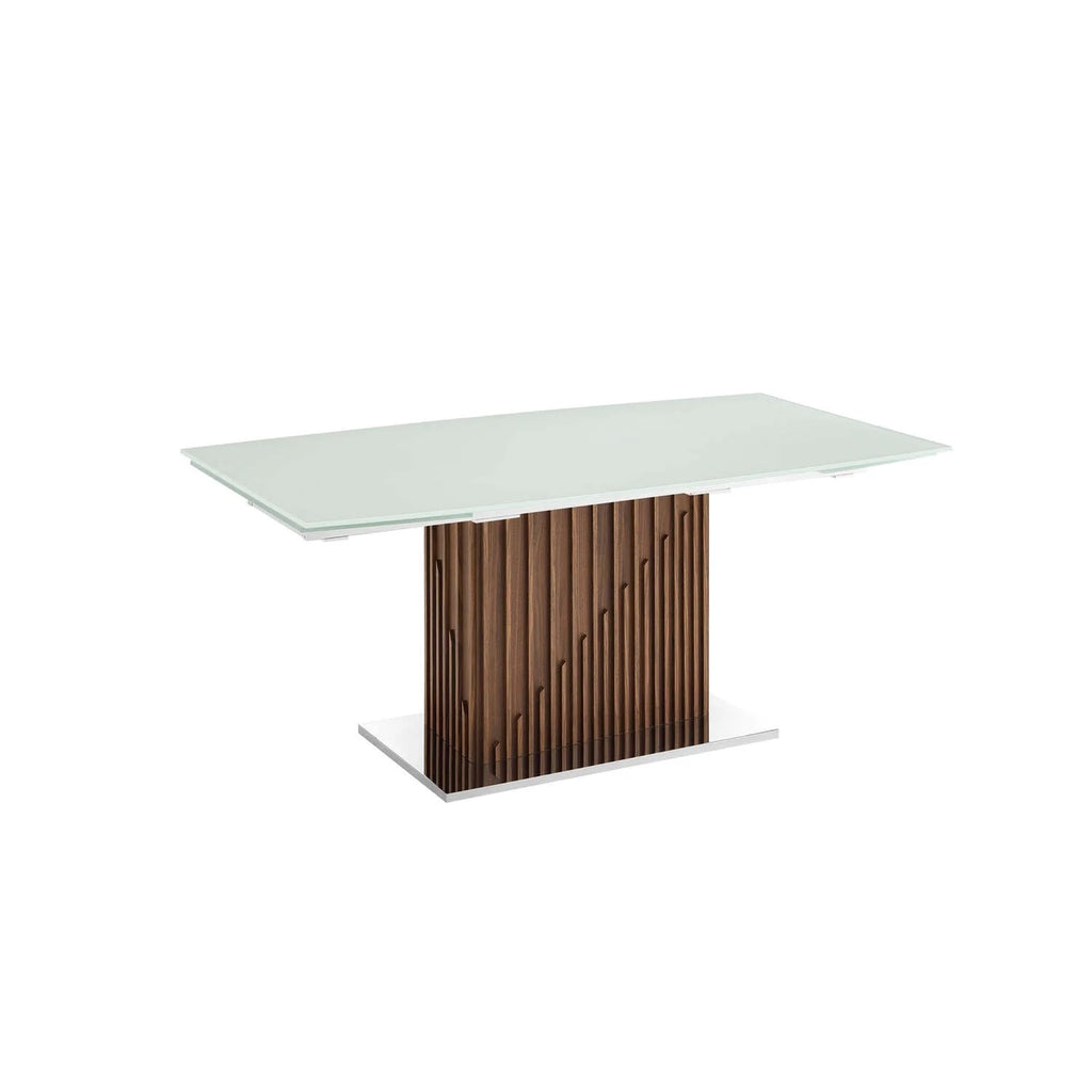 30 x 71 x 39.5 in. White Dining Table with Walnut Veneer Base K313436
