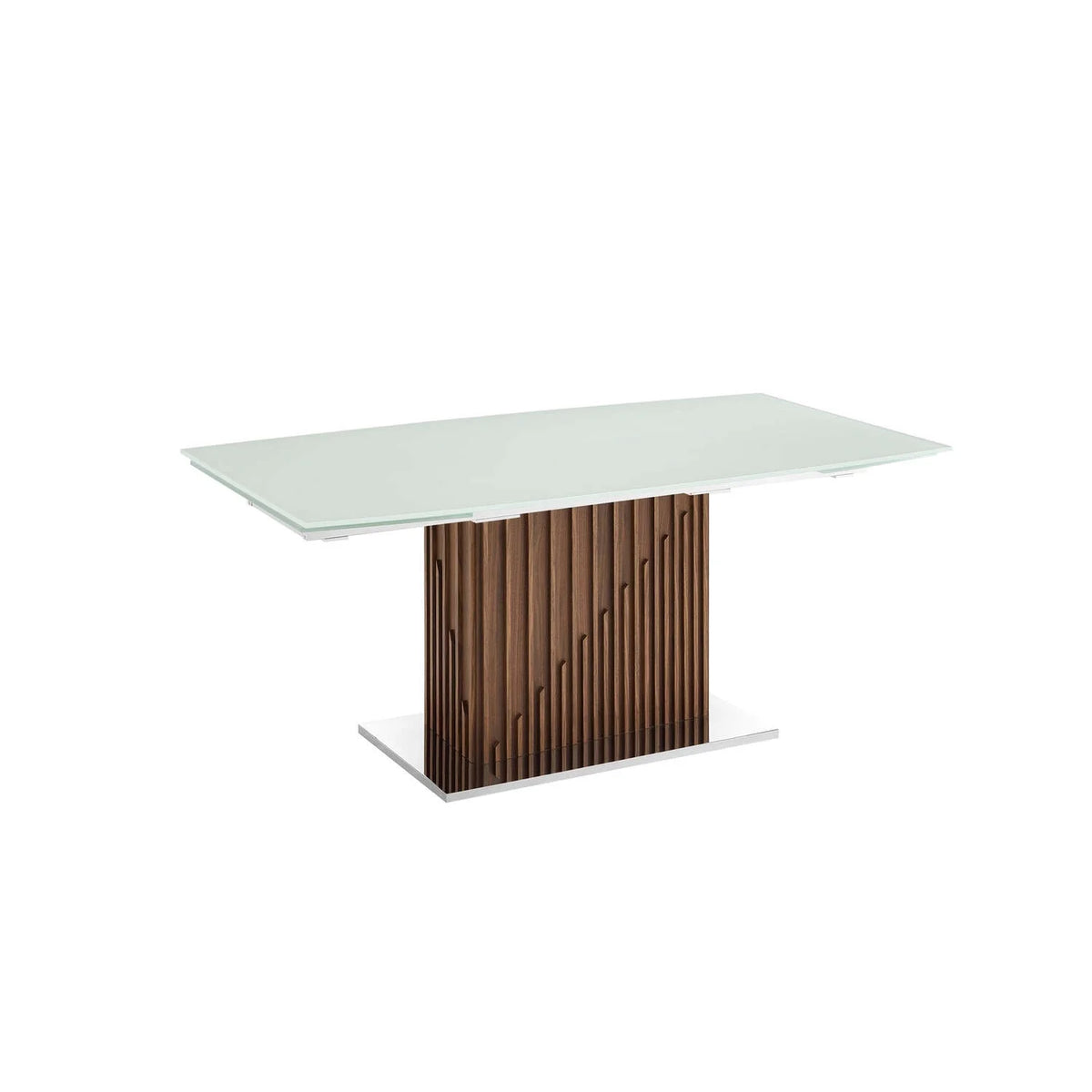 30 x 71 x 39.5 in. White Dining Table with Walnut Veneer Base K313436