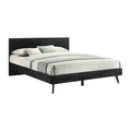 Black King Platform Wood Bed Frame with Tapered Legs A382792