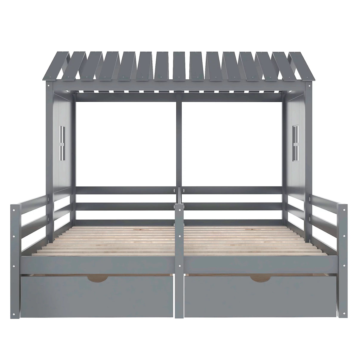 Twin Size House Platform Bed with Two Drawers P719