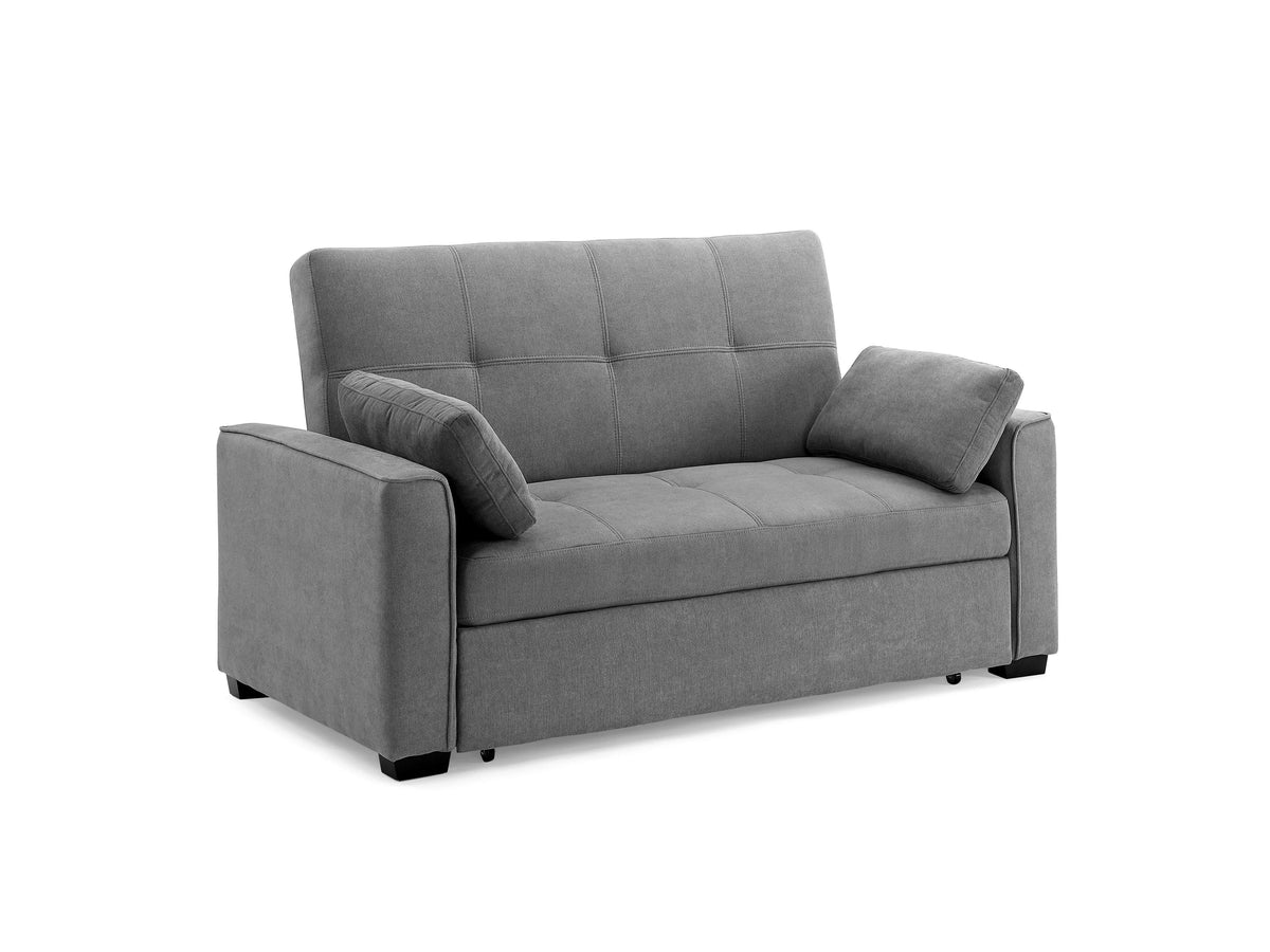 Light Gray Chenille Sleeper Sofa with Accent Pillows B467