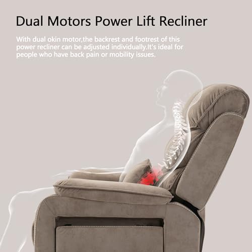 4 Motor Power Lift Recliner Chair with Massage Heat G3790