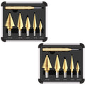 Step Drill Bit Set with Automatic Center Punch, 50 Sizes, 2 Pack D813