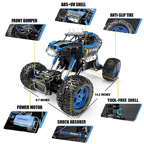 1:12 4WD Remote Control Monster Truck with Lifting Function (Blue) M37318