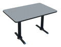Rectangular Bar and Caf Table with T-Bases and Columns - Gray Granite - 48x22 W x 30x22 D M352089