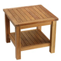 Solid Teak Wood Side Table with Shelf D667537