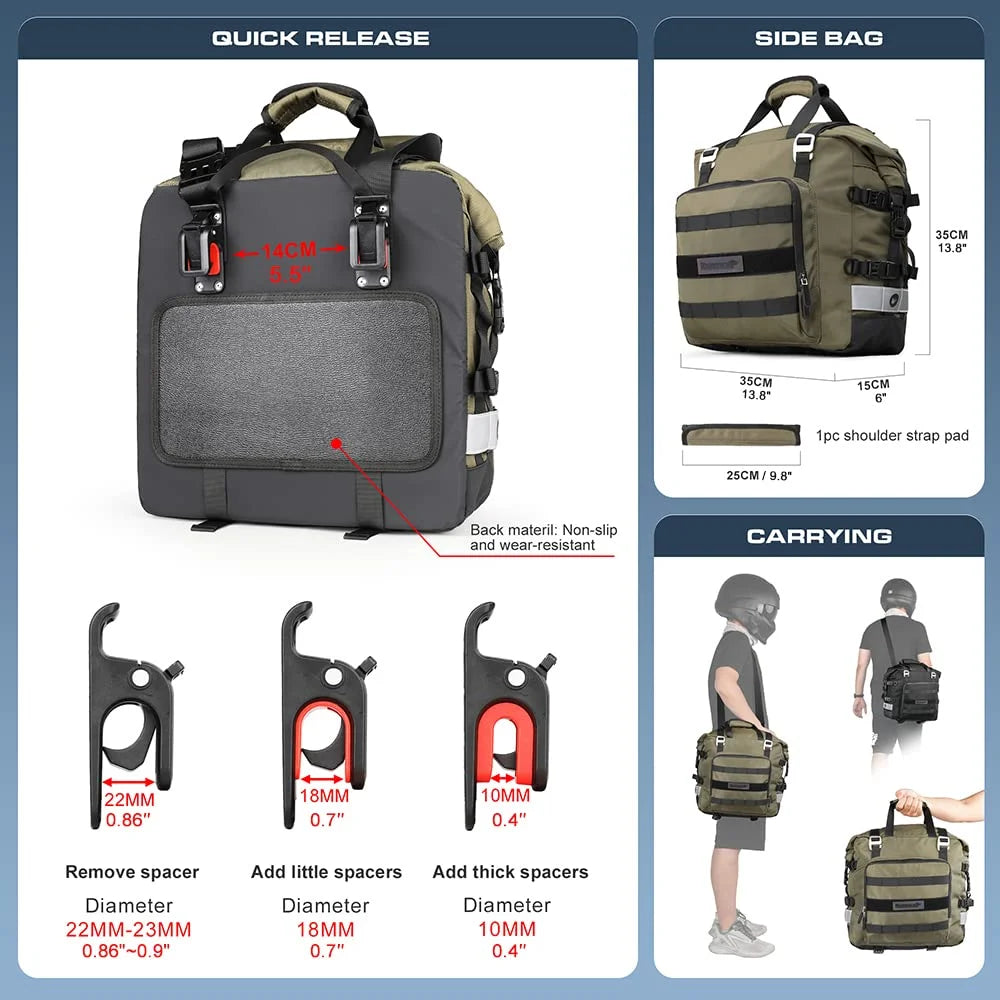 Waterproof Motorcycle Saddle Bag 20L U587924