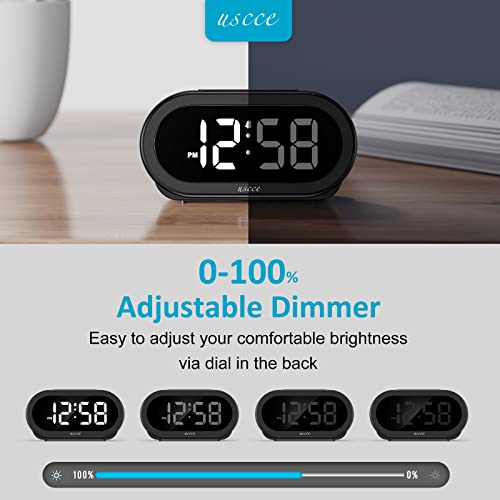 Small LED Digital Alarm Clock with Snooze, USB Charger S889451