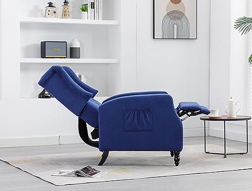 Navy Wingback Recliner Chair Set of 2 E29531