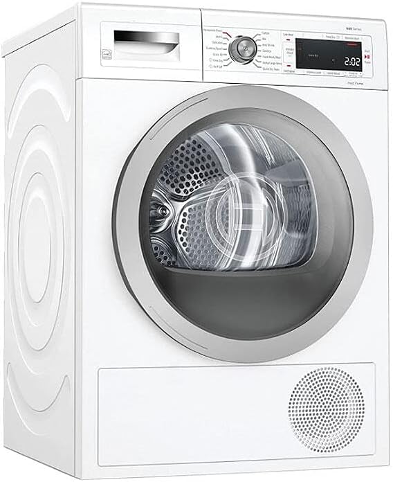 24" Smart Compact Heat Pump Dryer with 4 cu. ft. Capacity, Stainless Steel Drum, in White J396