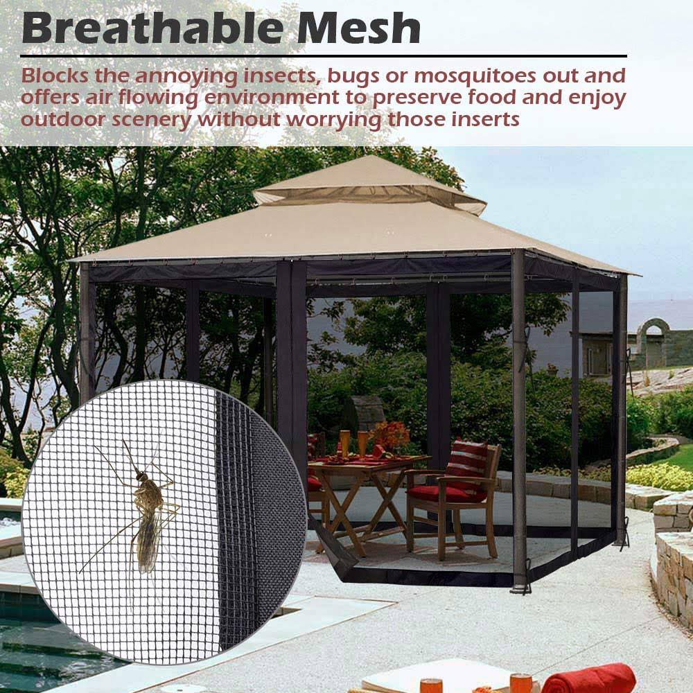 22x7ft Universal Replacement Mosquito Mesh Netting Zip Walls I8495