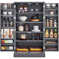 White Kitchen Pantry Storage Cabinet with Doors and 6 Adjustable Shelves Z652