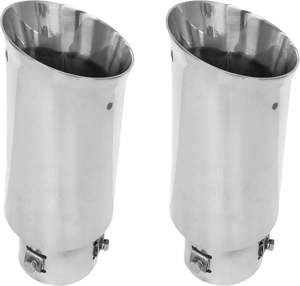 Universal Exhaust Tip Stainless Steel Double Wall Chrome Polish Pack of 2 B3835