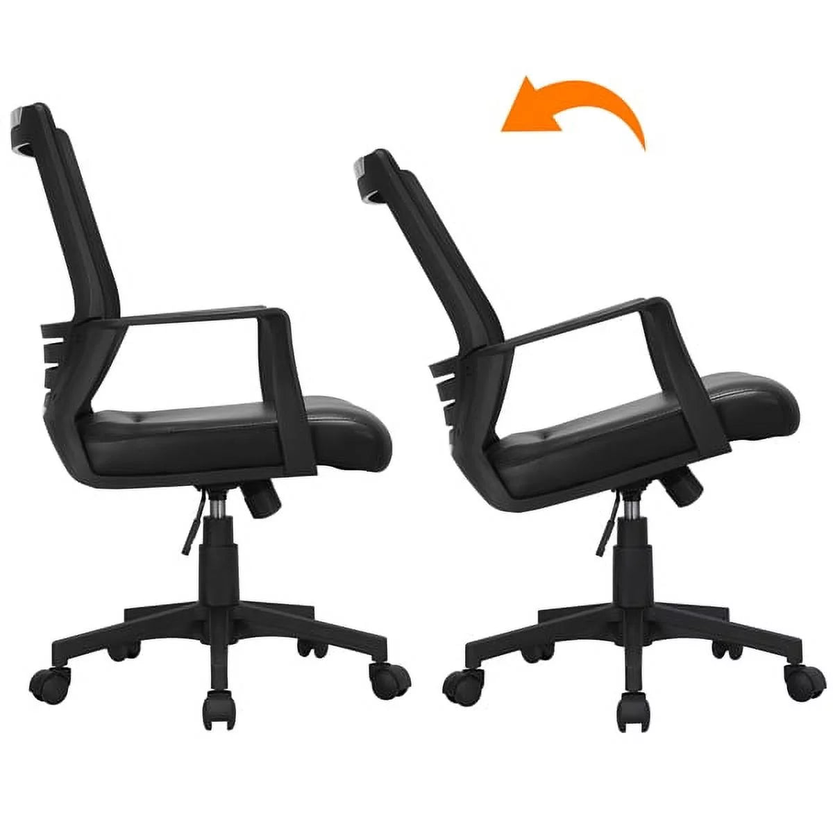 Adjustable Midback Ergonomic Mesh Swivel Office Chair with Lumbar Support, Brown Seat Y9048