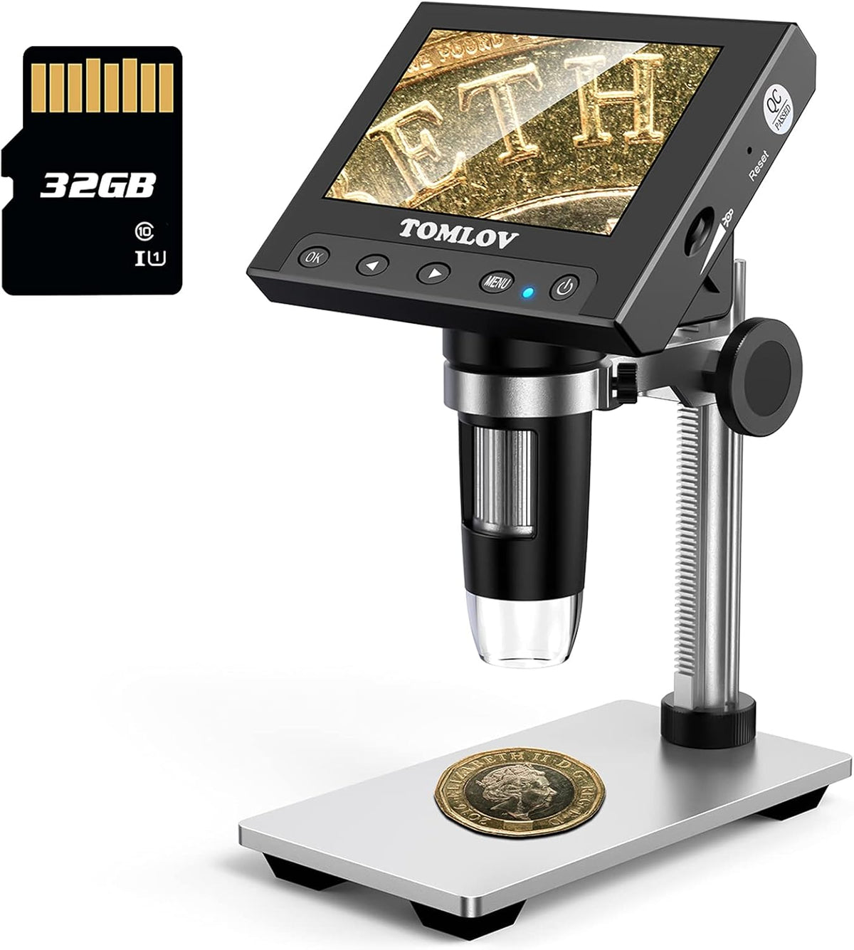 5'' LCD Kids Microscope 300X with 32GB SD Card K608