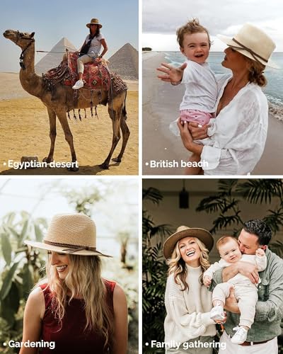 Wide Brim UV UPF 80+ Foldable Packable Straw Sun Hat G188