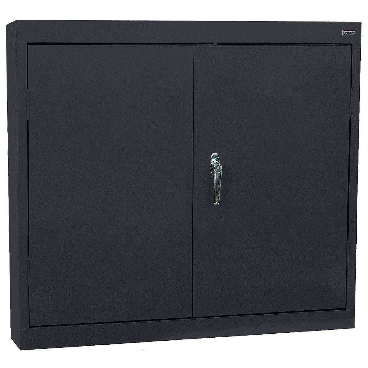 Solid Door Wall Cabinet Black M3188