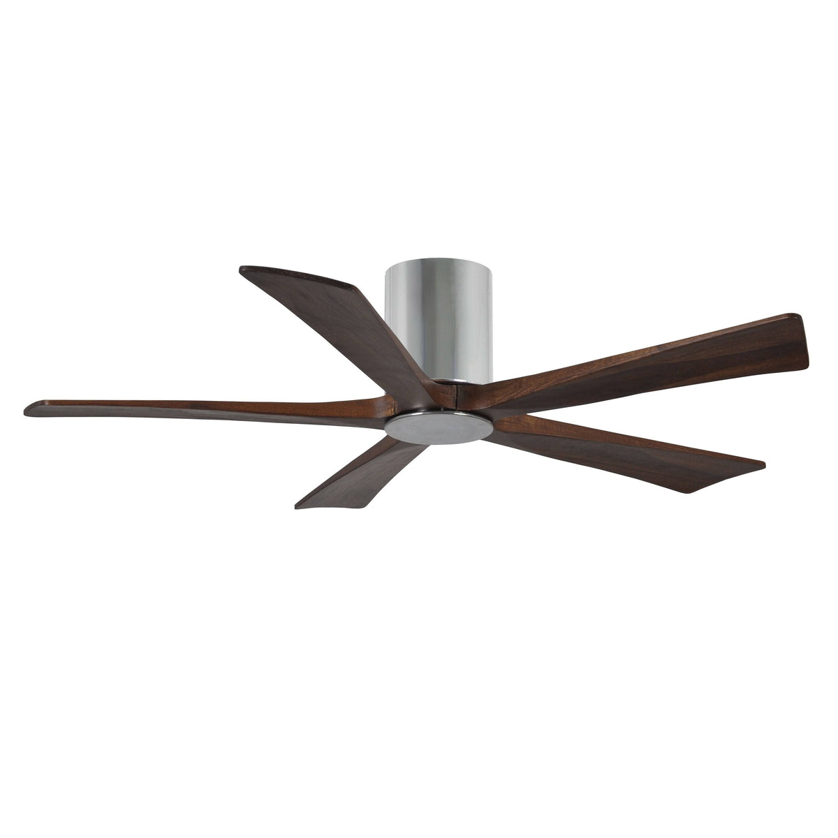 52 inch Paddle Ceiling Fan in Polished Chrome 5 Walnut Tone Blade C137076