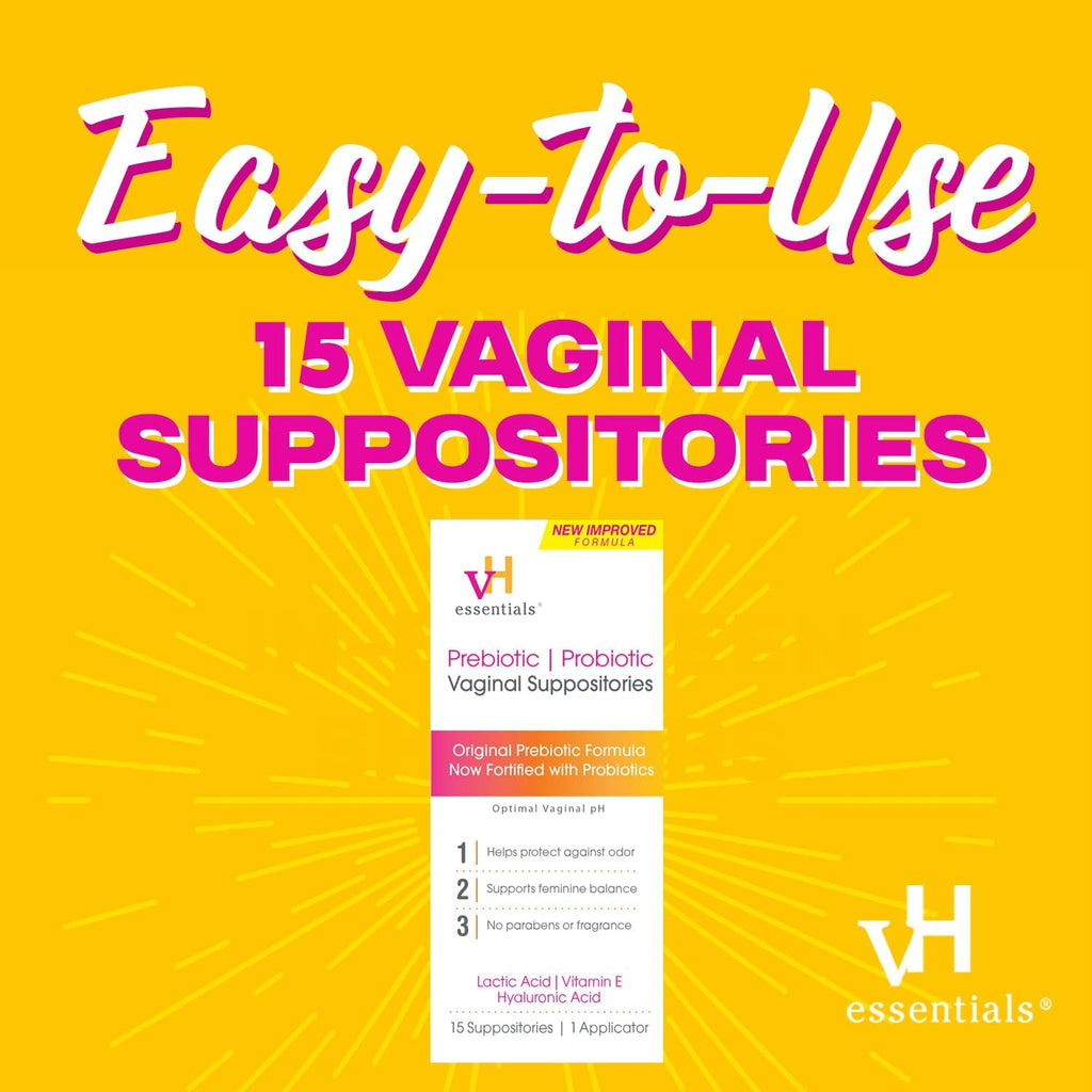 15 Count Prebiotic PH Balanced Vaginal Suppositories X44010