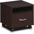 Espresso Under Desk Utility Cart with Casters C559