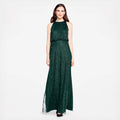 Beaded Keyhole Back Halter Gown R627