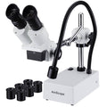 Compact Fixed-Lens Stereo Boom-Arm Microscope with Gooseneck LED Light F2811