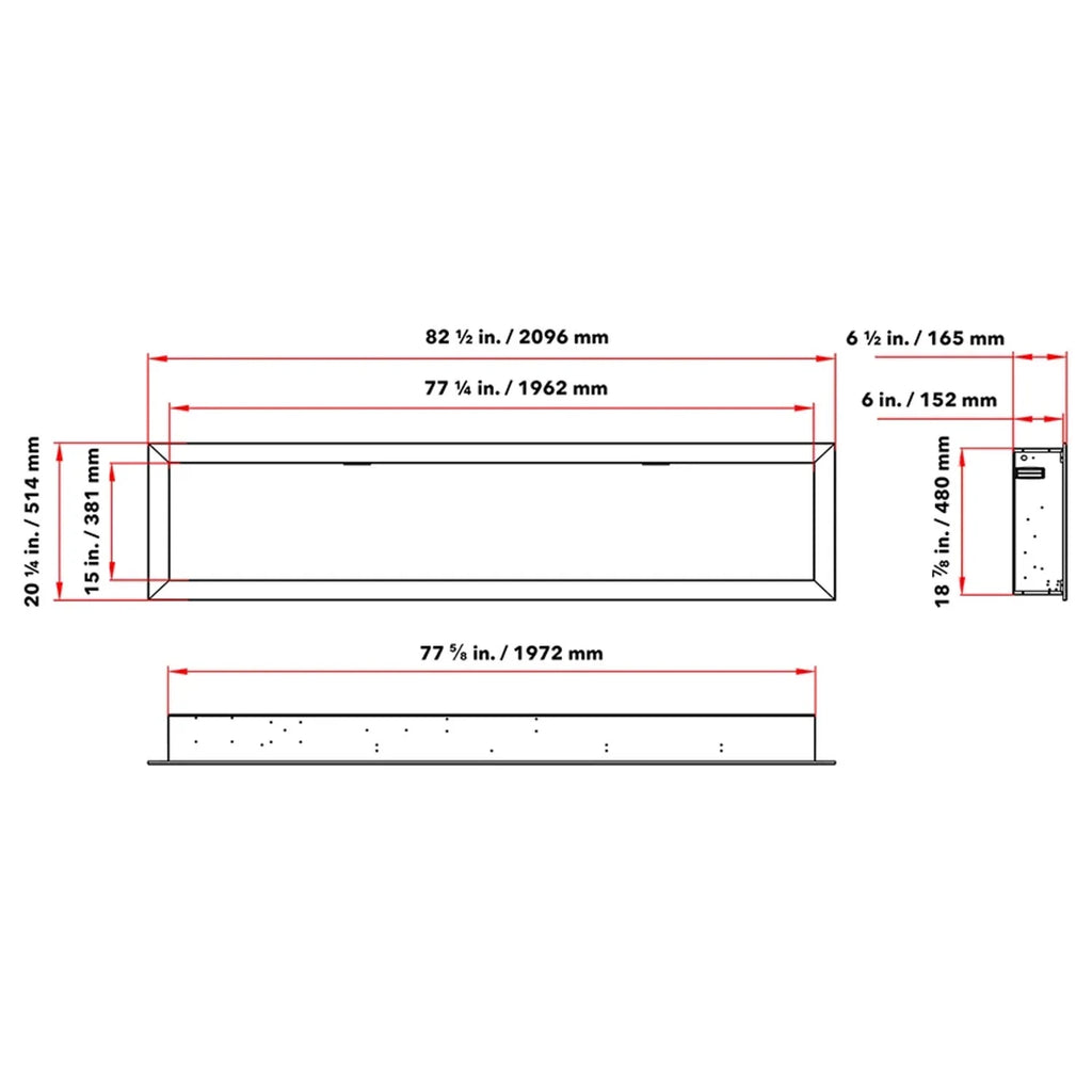 82.50 Inch Electric Wall Fireplace C978