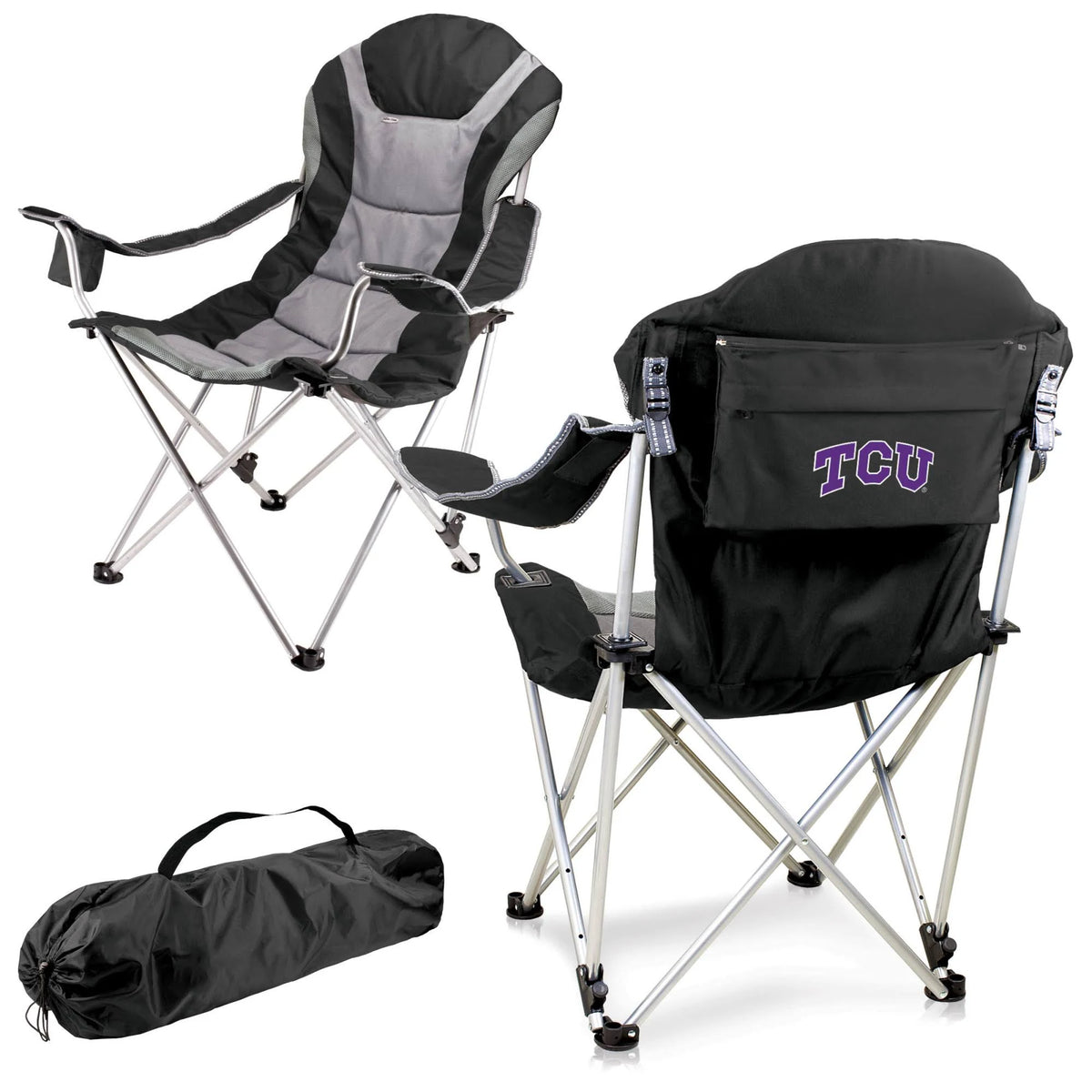 Black Reclining Camp Chair V3877