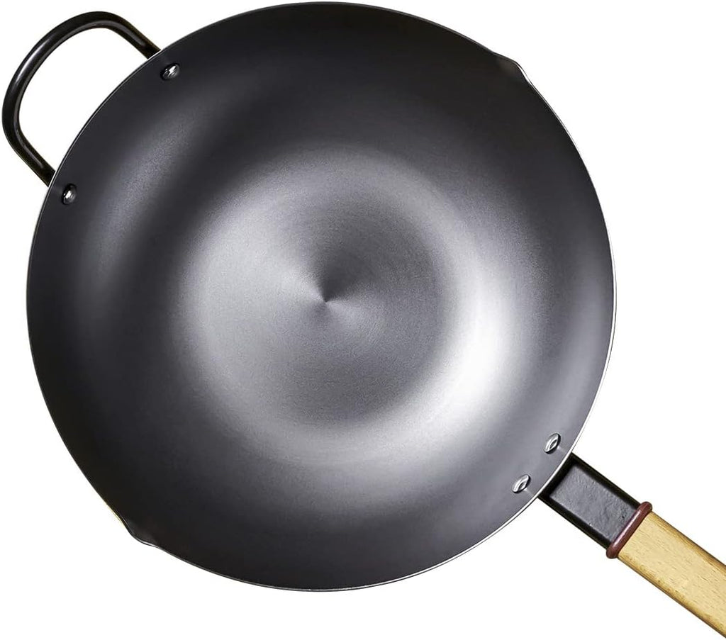 Carbon Steel Wok with Lid 12 Inch Q9779