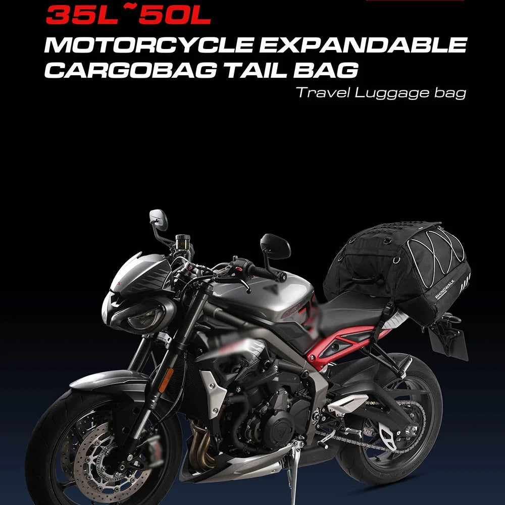 Expandable Motorcycle Rearseat Bag, 35-50L L3444