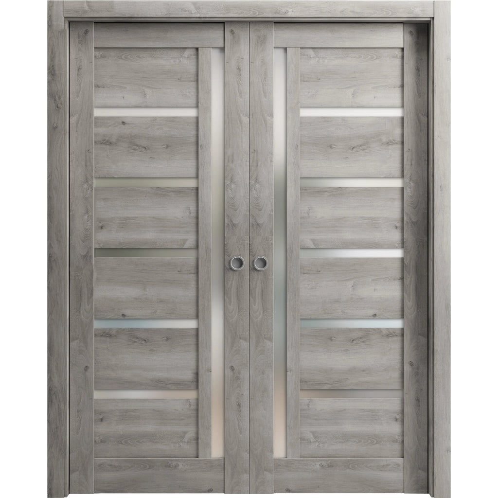 Sliding French Double Pocket Doors 60 x 84 inches Solid Wood Interior Doors O9981