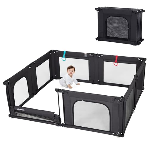 Black Breathable Mesh Foldable Baby Playpen 79x71 X128710