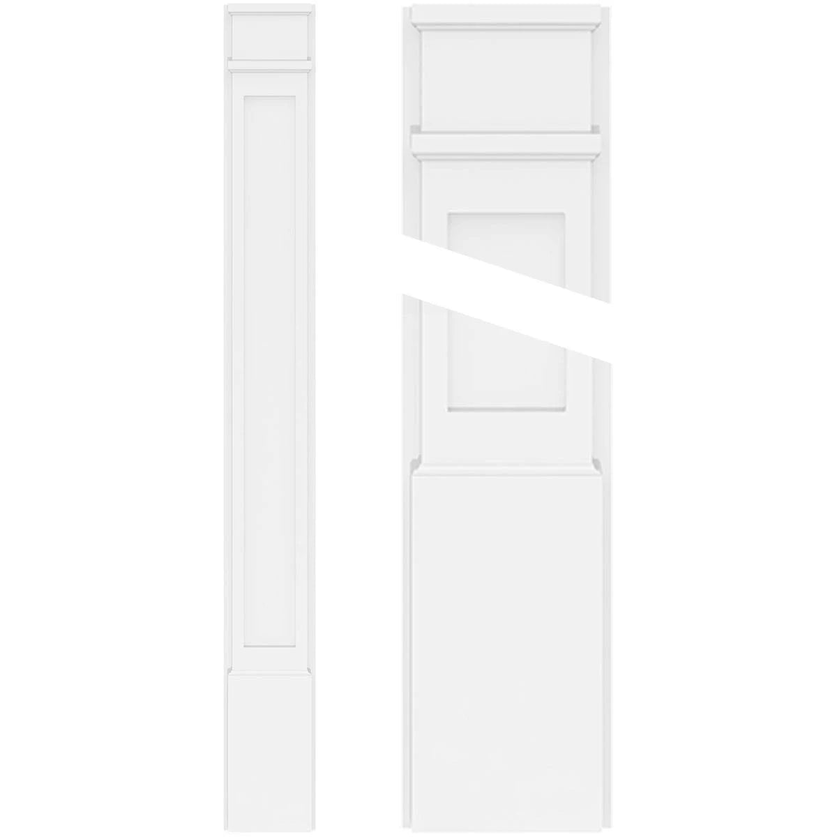 Flat Panel PVC Pilaster with Decorative Capital & Base (Pair) N44116