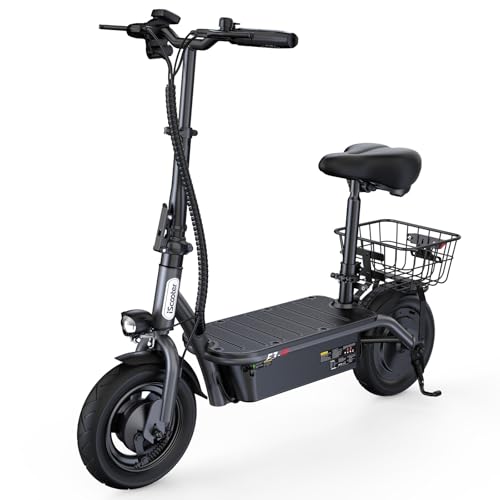 Electric Scooter with Seat, 14" Pneumatic Tire, Height Adjustable Seat T186125