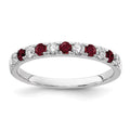14k White Gold Ruby & Lab Grown Diamonds Engagement Ring Q11099