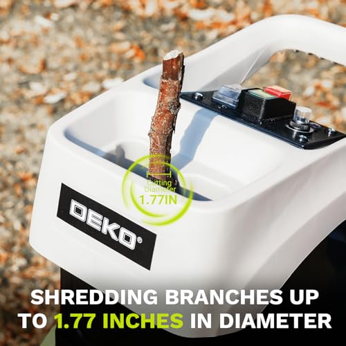 15-Amp Wood Chipper Shredder 2800W 1.77-Inch Leaf Mulcher with 50L Bag O74207